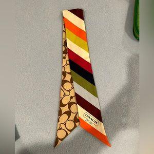 Coach striped silk scarf